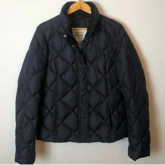 Eddie Bauer Premium 700 Fill Goose Down Black Puffer Jacket, Size L - Picture 2 of 8